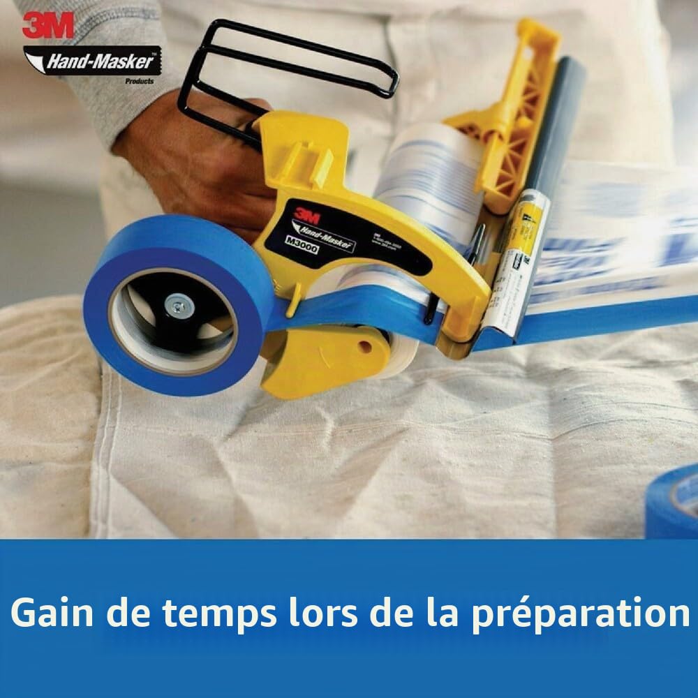 3M Hand-Masker M3000 Distributeur de Film et de Papier - 1 Distributeur, Toutes Largeurs de Ruban - Pour Fenêtres, Portes, Baignoires et Autres Surfaces (sans lame)
