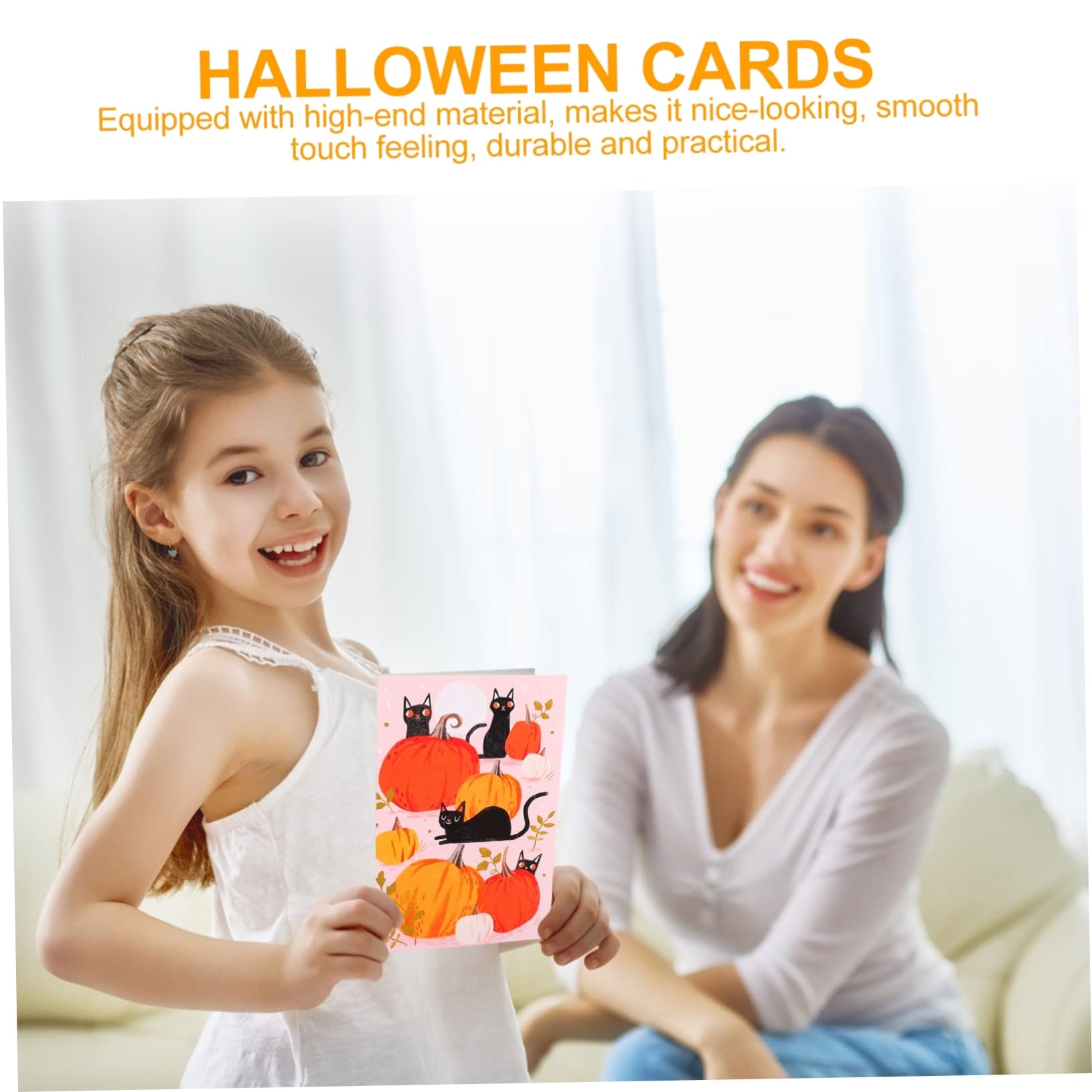 SHINEOFI 6 Set Di Biglietti Di Auguri Di Halloween Con Messaggi Scritti A Mano E Buste Per Celebrazioni 12 Pezzi * 6