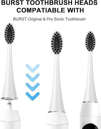 Miniatura 3 de YUNCHI Cabezales de repuesto para cepillo de dientes eléctrico Burst para adultos con tapas de cubierta antipolvo, cerdas de carbón suaves para