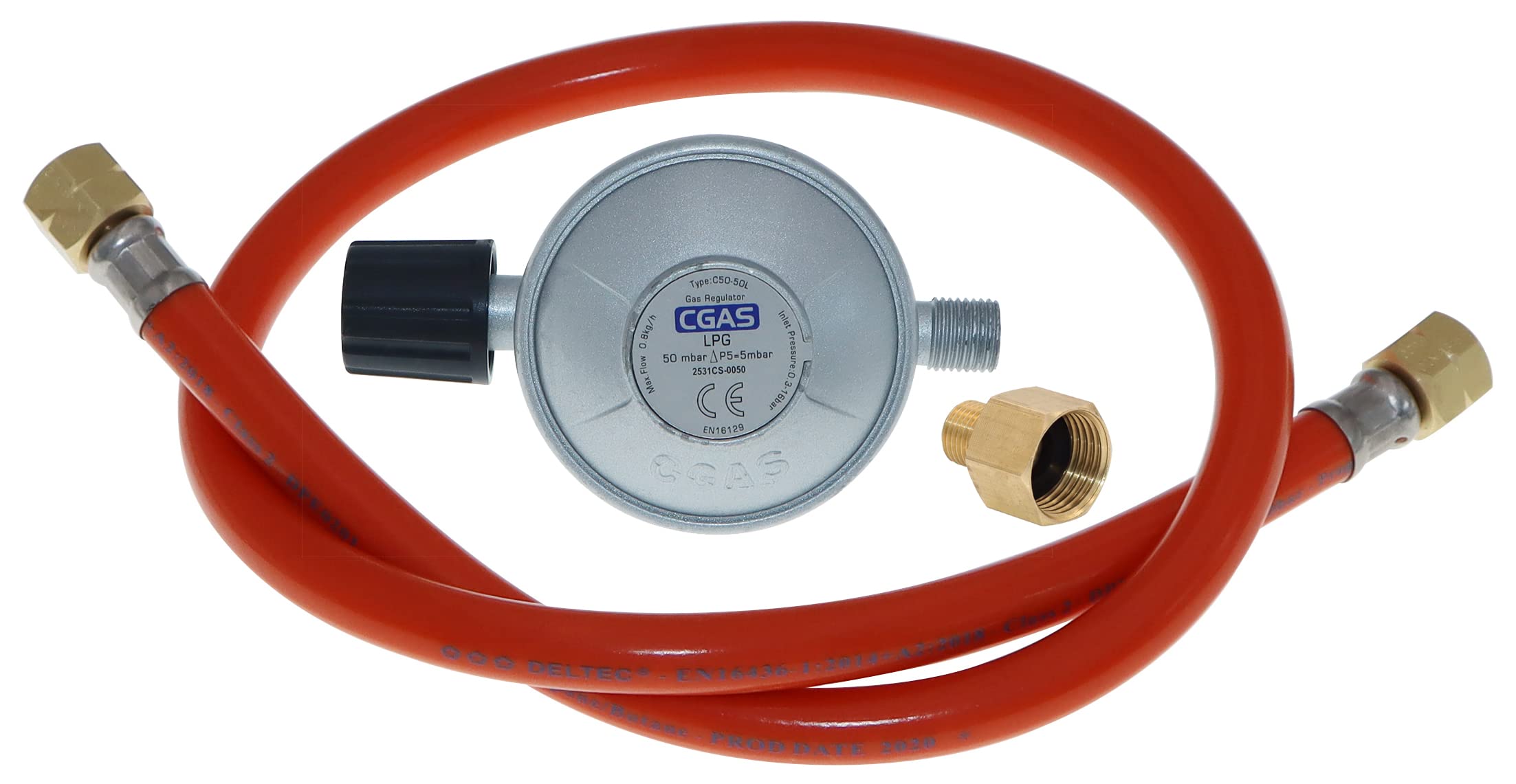 Meter Star Bouteille de gaz propane 1 lb et petit bidon de butane avec ensemble régulateur réglable, tuyau de 80 cm de long, filetage à gauche G1/4" et filetage universel 1/2" Flare Swivel pour