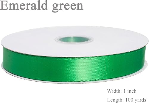 Vista 29 de Cinta de satén de poliéster de doble cara de color sólido, 1 pulgada de ancho, 100 yardas de largo, perfecta para bodas, envoltura de regalos, Oro