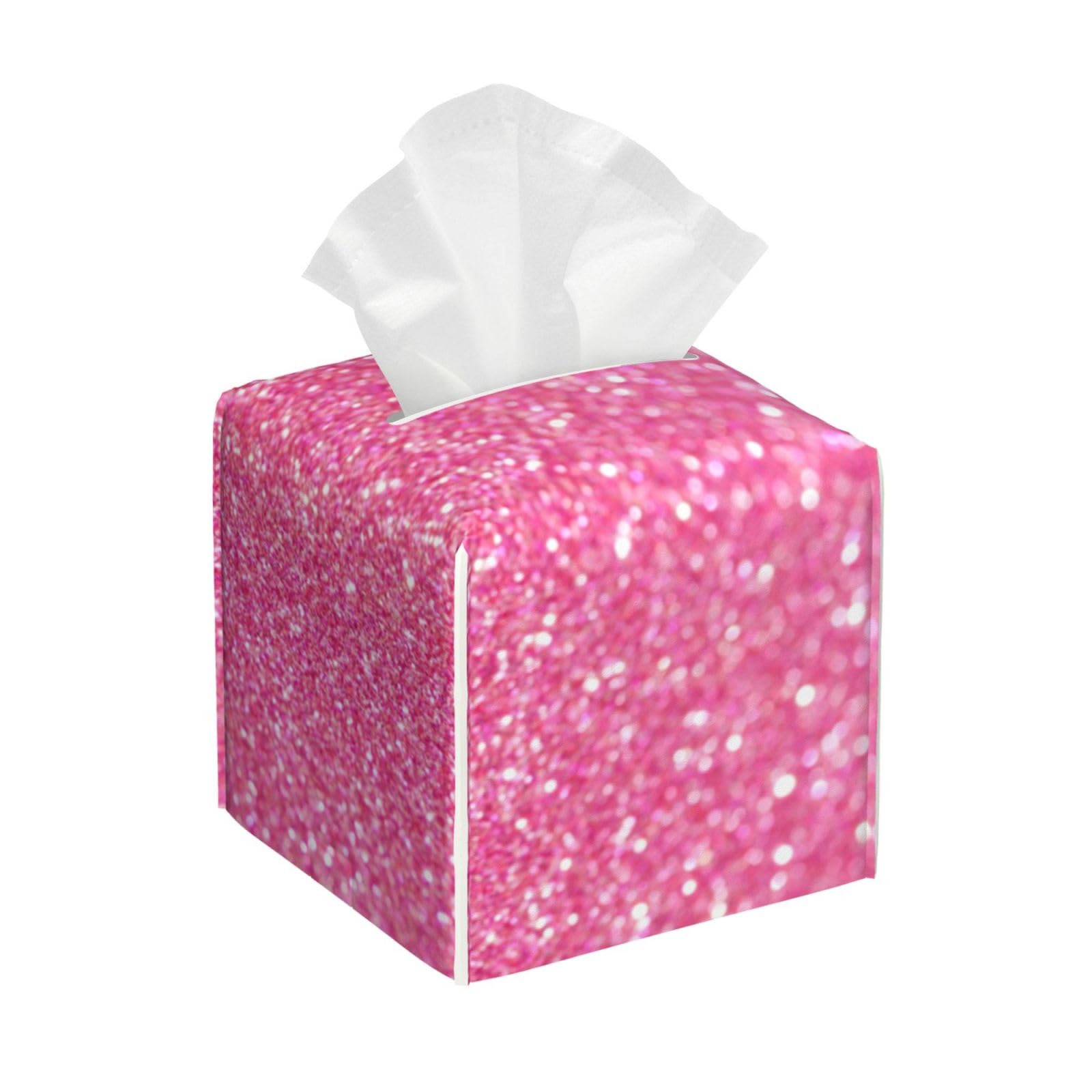 Hdtvtv As Picture Sparkling Pink Glitter Printed, Tissue Box Cover Tissue Box Holder Tissue Dispenser Tissue Holder