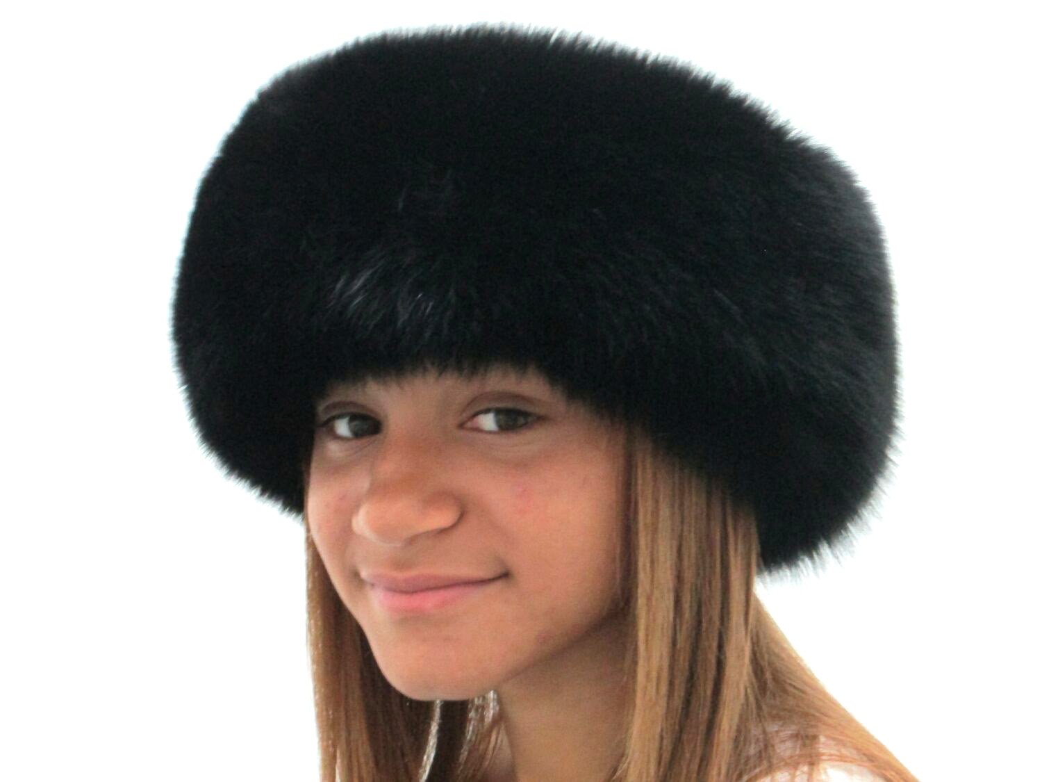 4 inches Dyed Black Fox Headband