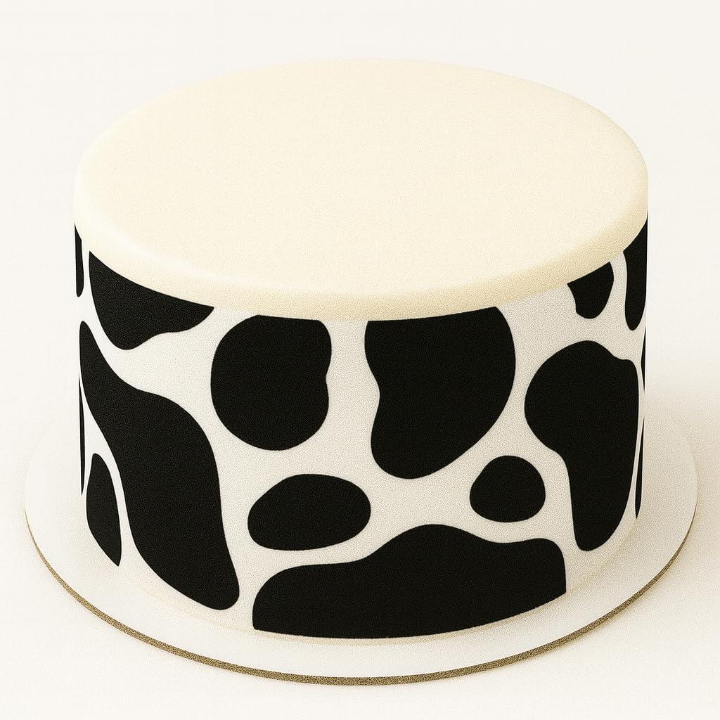 Traditional Black & White Cow Pattern Edible Cake Border Strips-3-2.5"x10" Strips Included