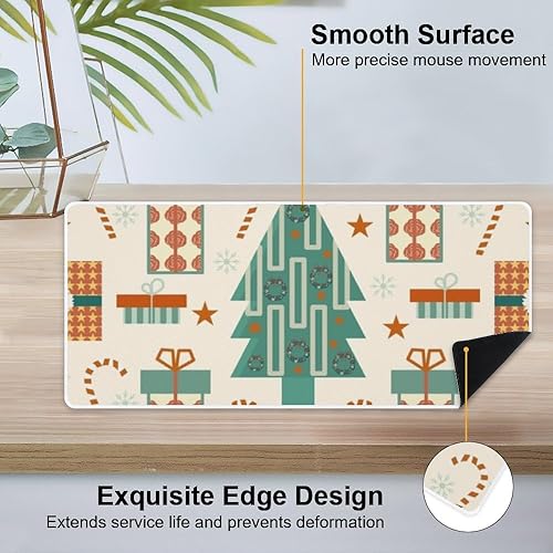 Miniatura 4 de Retro Geometric Tree Mouse Pad Large Gaming Keyboard With Non- Slip Rubber Base Smooth Face Computer Mats For Desktop Desk Pad For Keyboard And