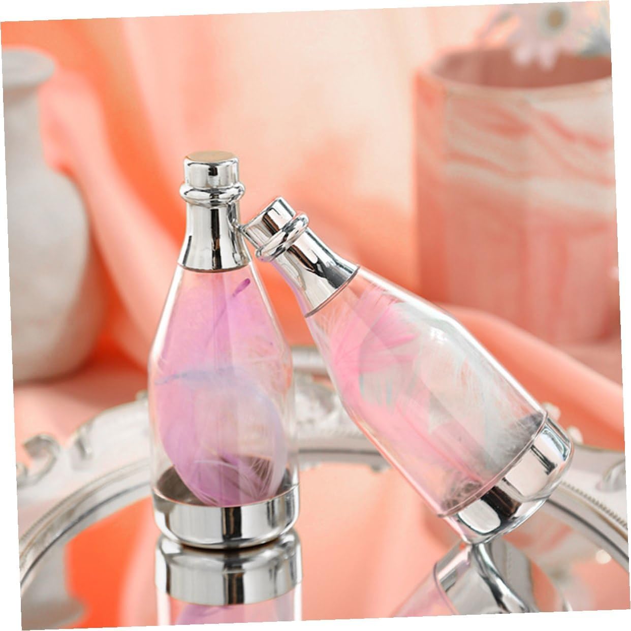 KOMBIUDA 20pcs Silver Large Candy Bottle Containers Mini Wine Bottle Shape Party Favor Boxes for Wedding and Bridal Shower Guest Favors