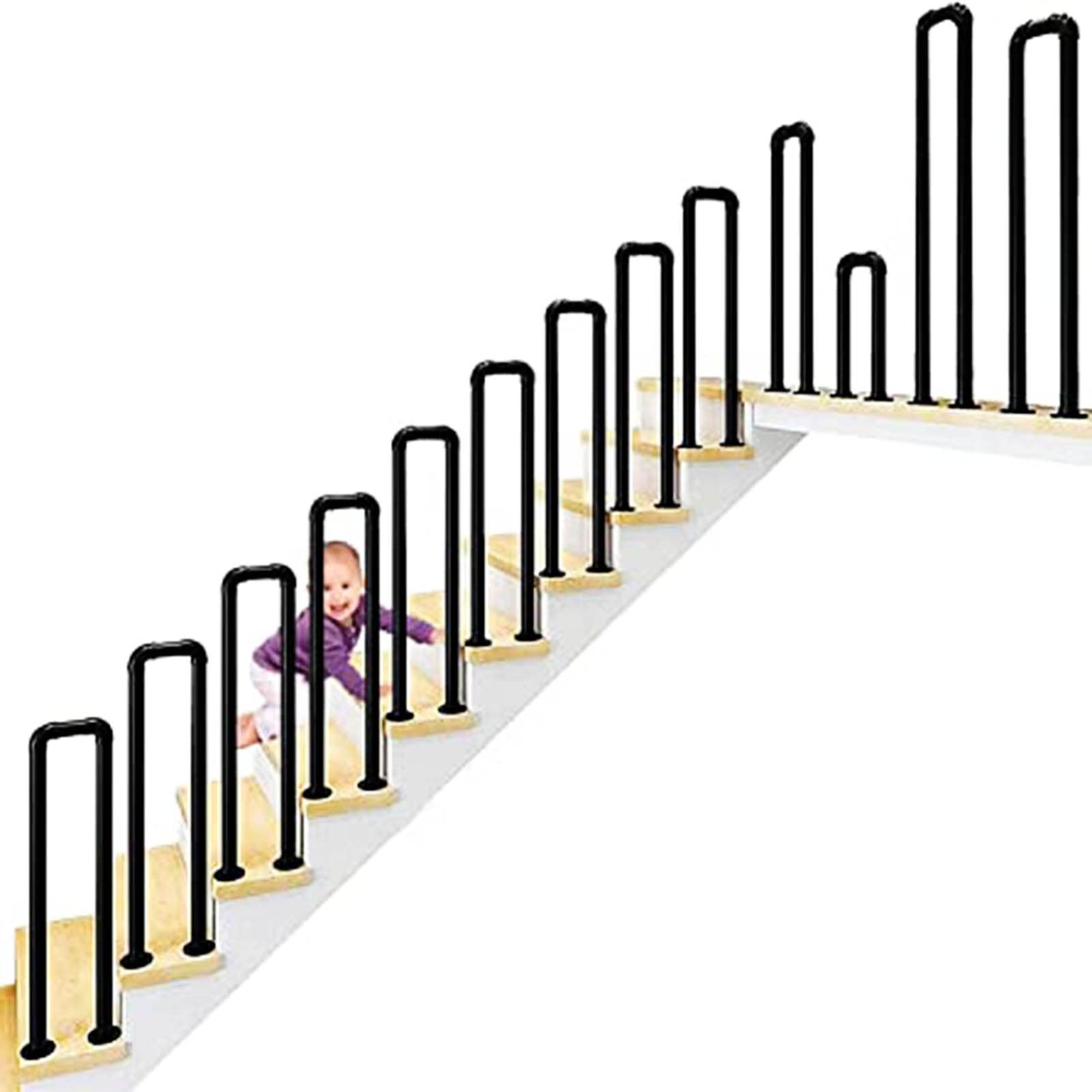 Rambarde d'escalier extérieur en fer forgé pour sécuriser le perron de la maison
