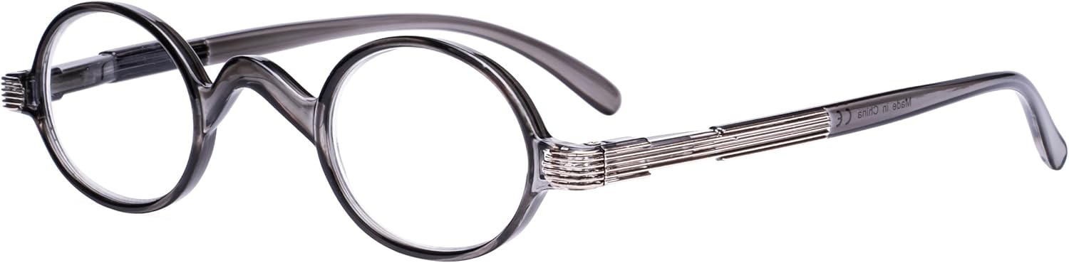 Eyekepper Oval Round Reading Glasses Women Men Small Vintage Reader Eyeglasses Mini with Spring Hinges