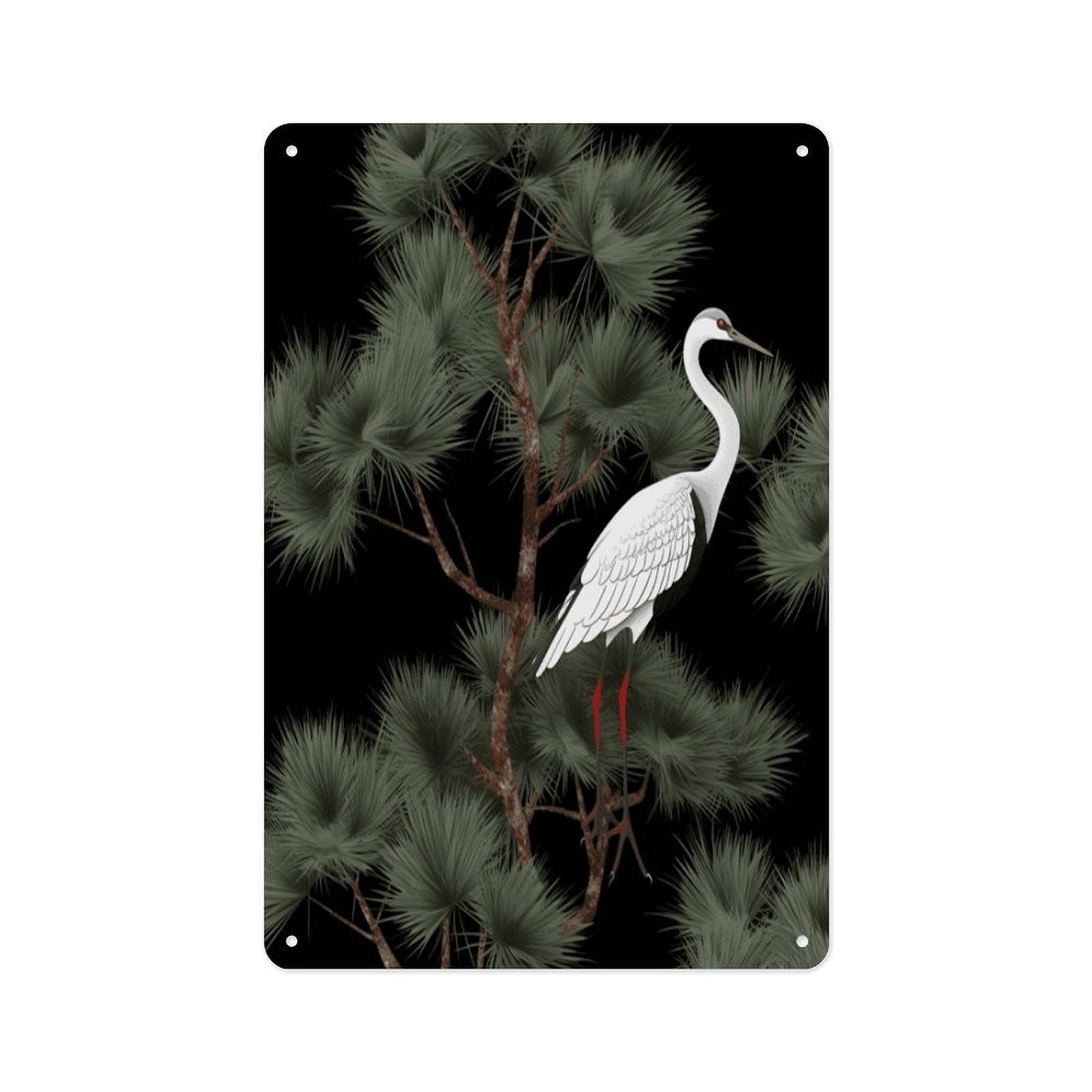 Fekiloot Style Japanese Crane & Pine Wall Decor Metal Signs Tin Signs Poster