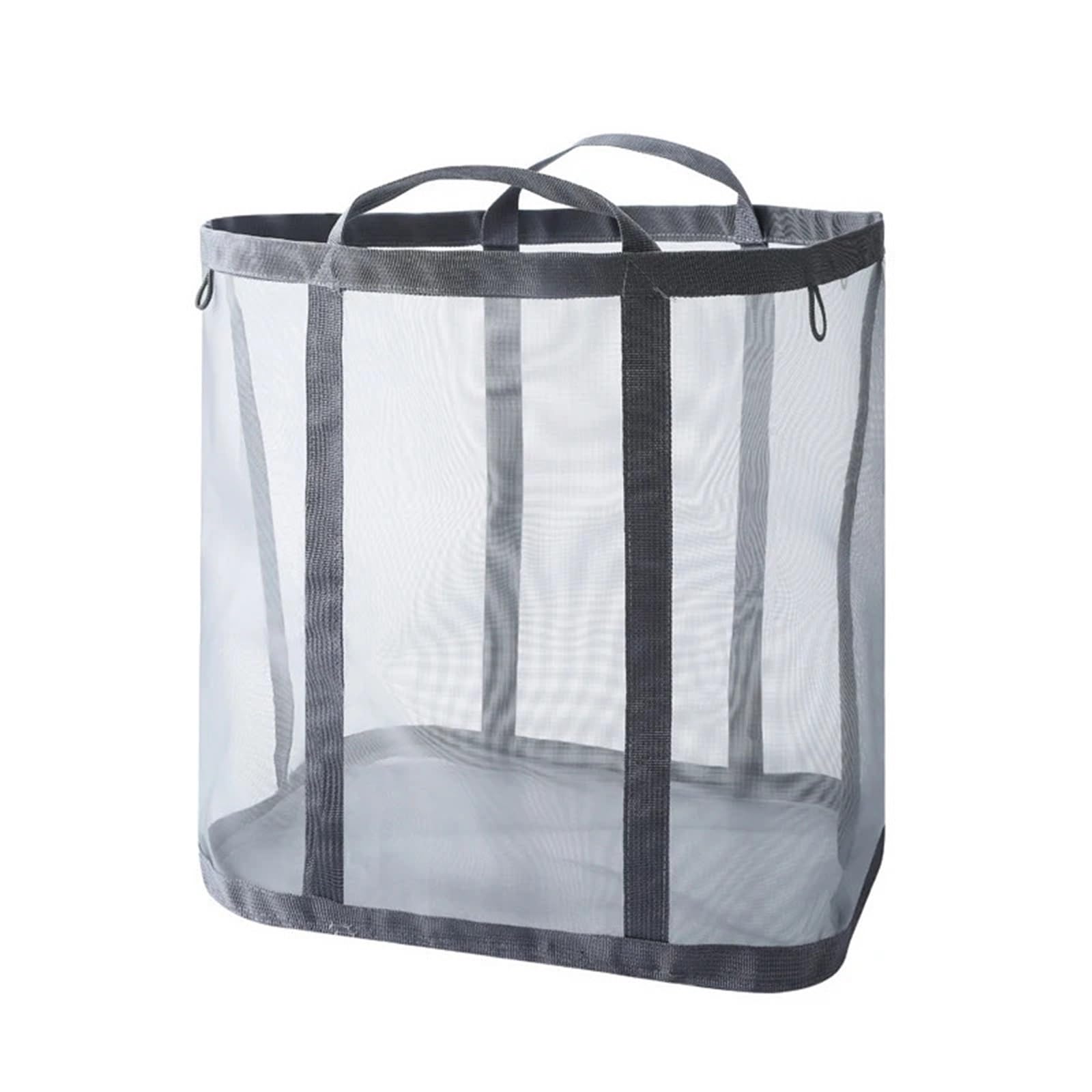 Collapsible Clothes Basket With Reinforced Handle Laundry Hamper For Bathroom Dirty Home Supplies(White)