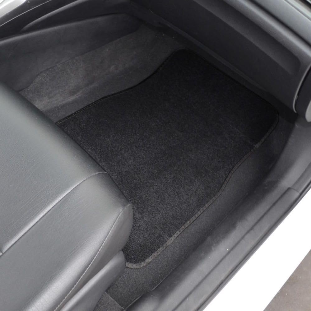 alxiang Solid Black Carpet Car Floor Mats-Set Of 4 Driver Passenger and Fits Pads Nylon Rubber 25 X — view 3