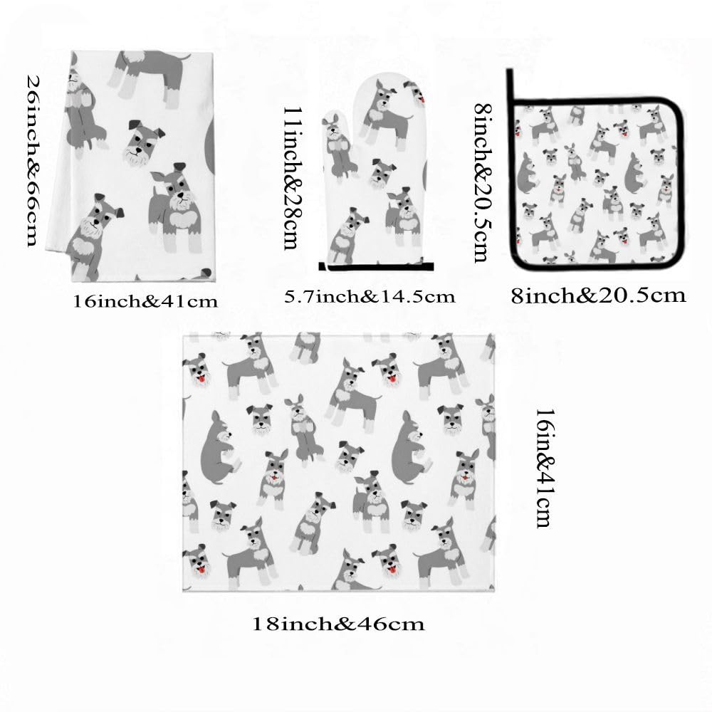 9PCS Carino Schnauzer Cucina Decor e Accessori Set