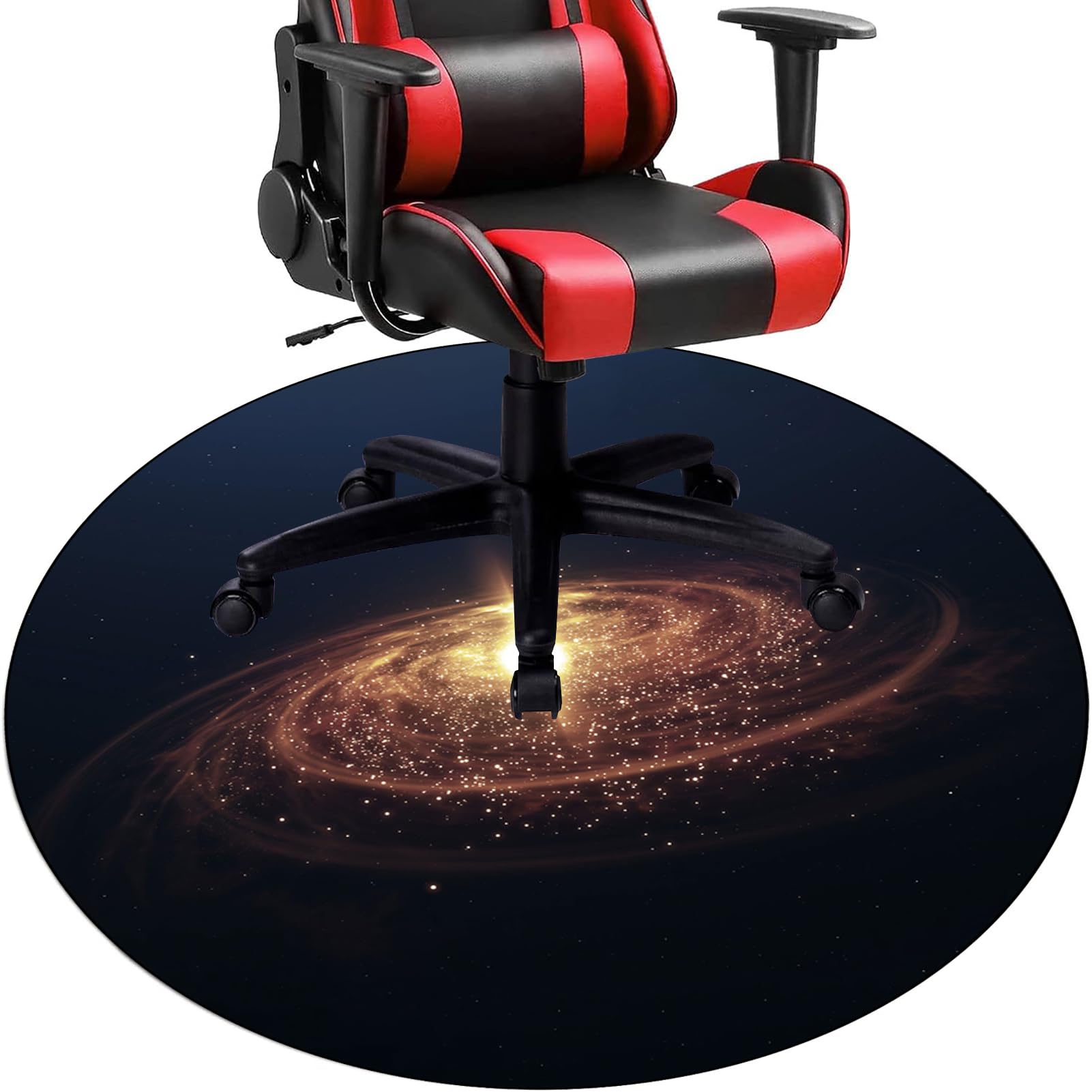 Bürostuhl Unterlage für Stühle, 120 cm Bodenschutzmatte, Stuhlmatten Bürostuhlunterlage, Runden Gaming Teppich, Bürostuhl Teppich Unterlage-Kratzfest für Parkett und Hartböden