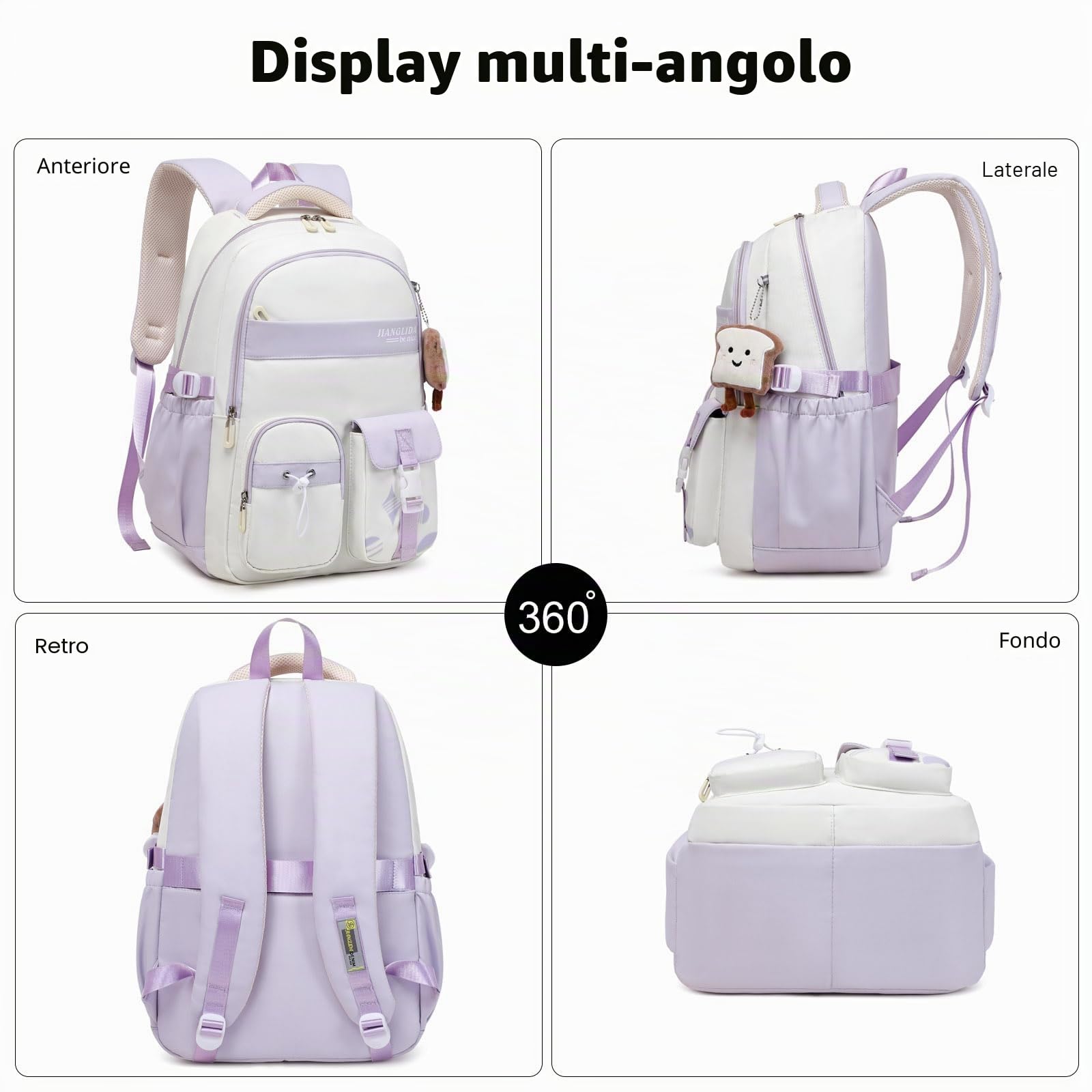 FANDARE Zaino Casual Scuola Porta PC Università Borsa Uomo Donna Da Viaggio Adolescenti