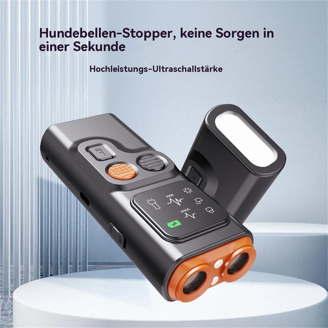 Ultraschall Anti-Bell Hundetrainer – Sanftes Hundetraining ohne Stromschläge, tragbares Anti-Bellen Gerät für kleine & große Hunde, sofort wirksam, sicher & diskret