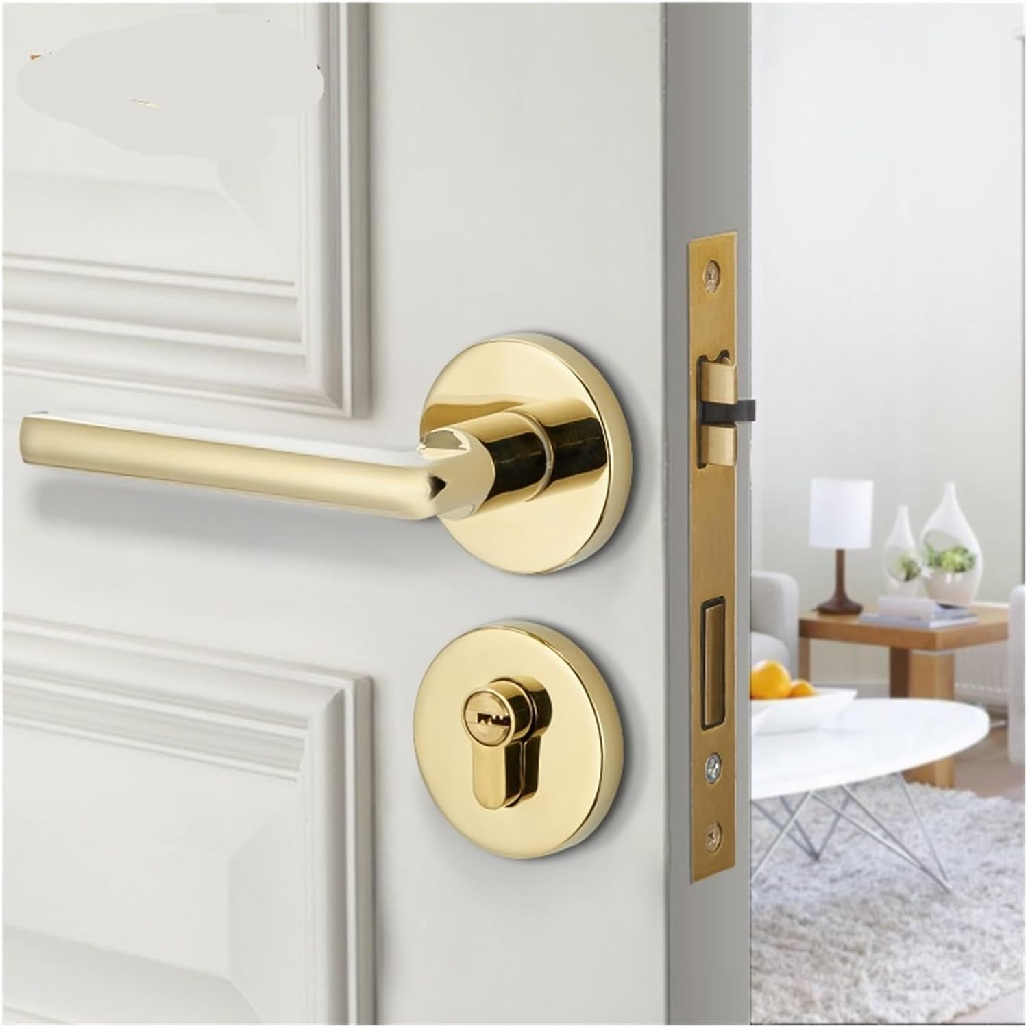 Indoor Wooden Door Light Luxury Golden Split Lock PVD zinc Alloy Silent Lock Bedroom Silent Door Lock