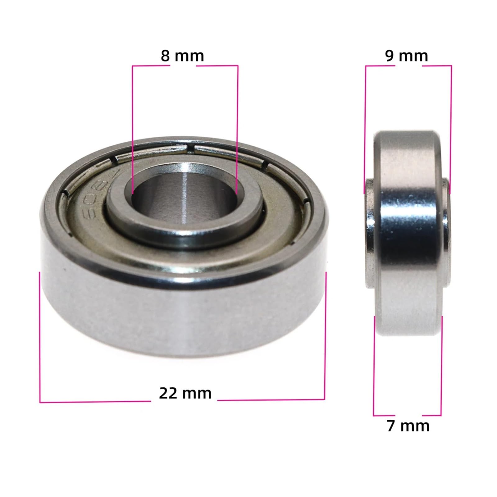 10 stücke 608 608ZZ 608-9ZZ 8x22x7x9 Bohrung Hervorstehende Erhöhung der inneren ring lager kugellager mit erhöhtem inneren ring