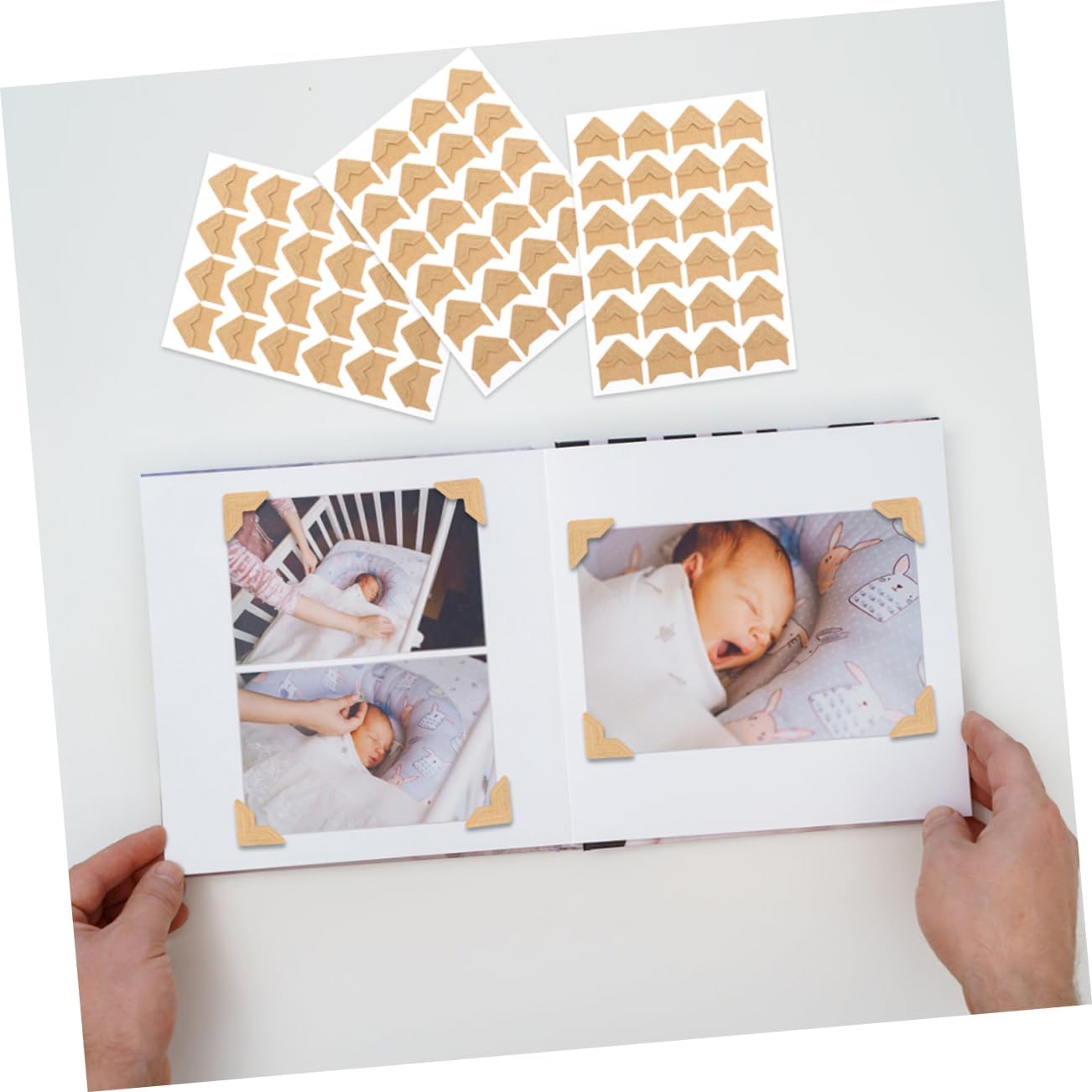 12 Sheets Scrapbook Corner Stickers Self Adhesive Photo Corners for Album Journal Diary Per Easy Application Durable Adhesive for Long Term Use