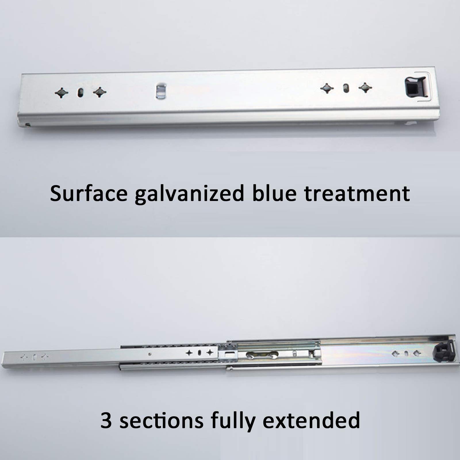 1 Paio Guide per Cassetti per Carichi Pesanti con Cuscinetti a Sfera,Guide a Estrazione Totale,Carico 120kg,per Cassette Degli Attrezzi,Industriale,Veicoli,Scarpiera (12in/300mm)