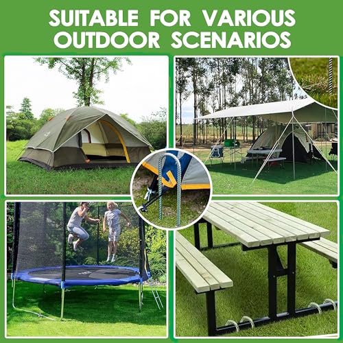 Fondlife Bodenanker,30cm Bodenpfähle,Verzinkter Stahl Bodenanker Trampolin,Bewehrungsstab Zeltheringe,Garten Pfähle,Camping Zelt Heringe. (Silber U, 6 Stück)