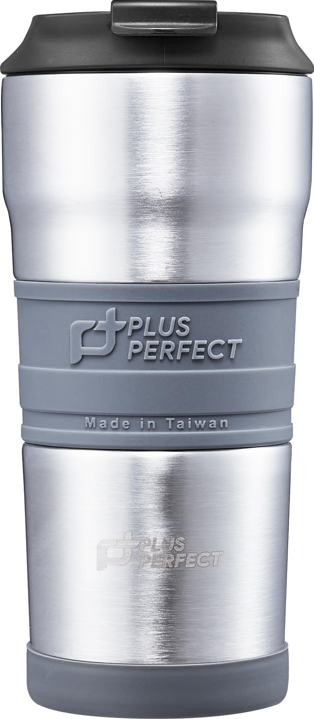 P+ PLUS PERFECT17 And 23 OZ 18/10(316) Stainless Steel Double Walled Vacuum Insulated Coffee Mug With Leak-proof Flip, For Hot And Cold Water Coffee Tea In Home Car Office School (Sliver, 17oz)
