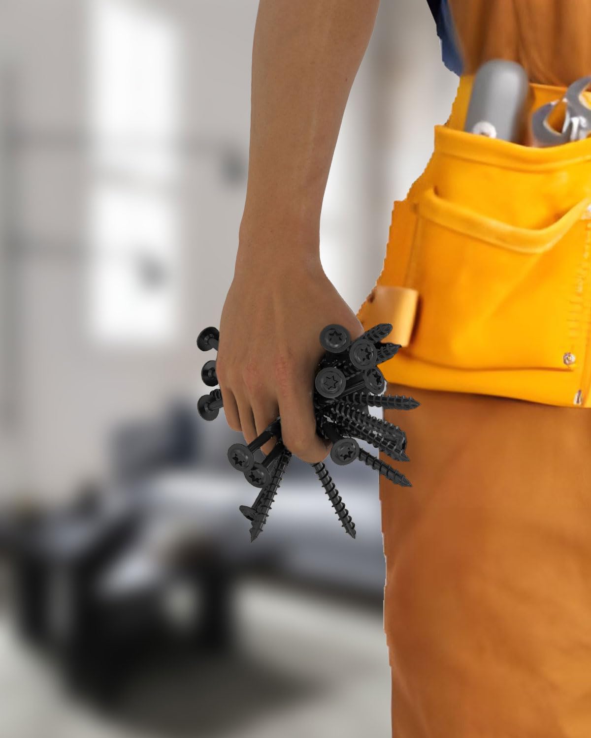 IMSCREWS 200 Pcs #14 x 3 Inch Structural Wood Screws, Black T30 Star Drive Washer Head, Heavy Duty Lag Fasteners for Timber Framing, Landscaping & Posts (Sturdy Storage Box Included)