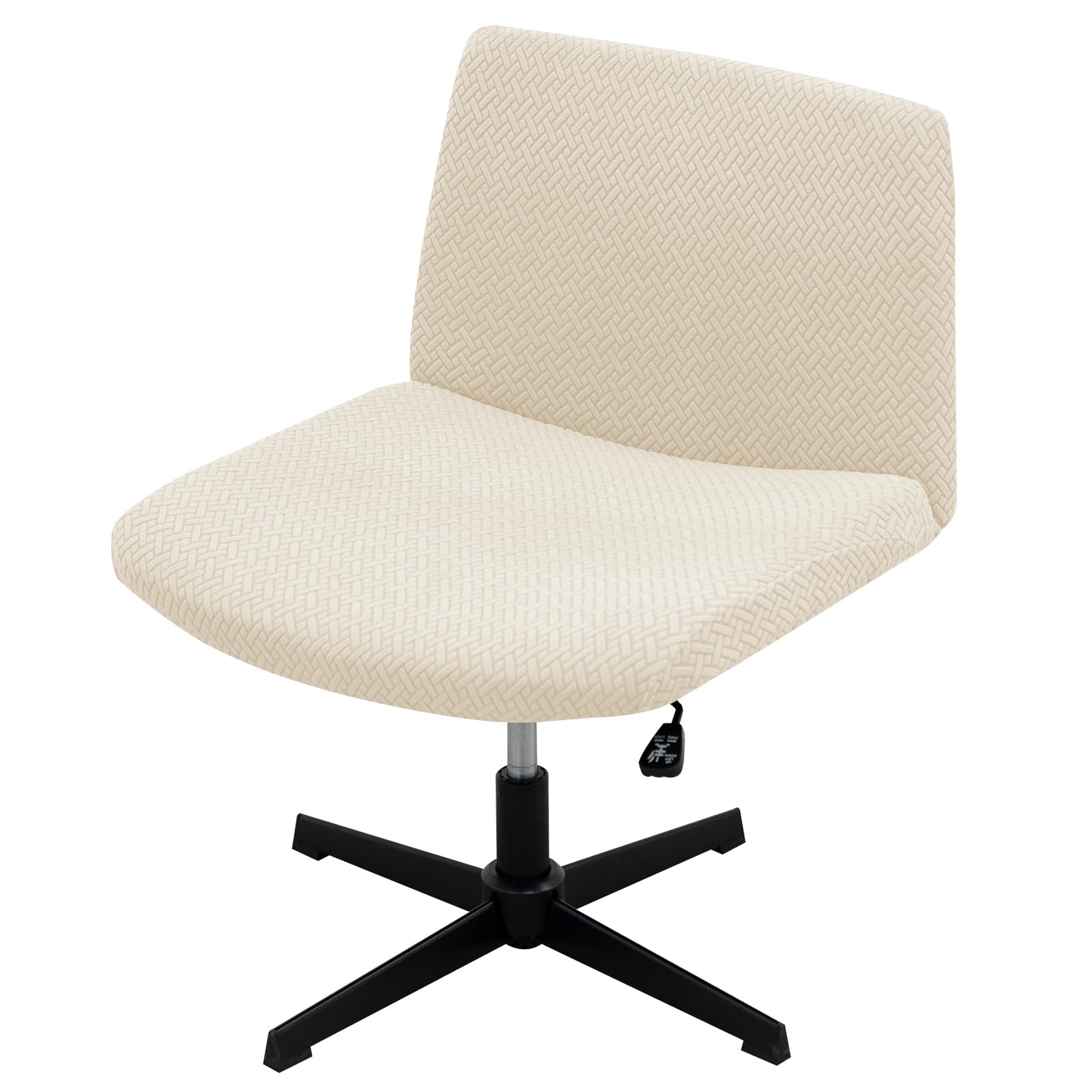 LiveGo Armless Chair Slipcover Armless Office Desk Chair Cover Knitted Jacquard Modern Vanity Chair Cover Wide Seat Computer Task Chair Cover Mid Back Accent Chair Cover (Mustard Yellow)