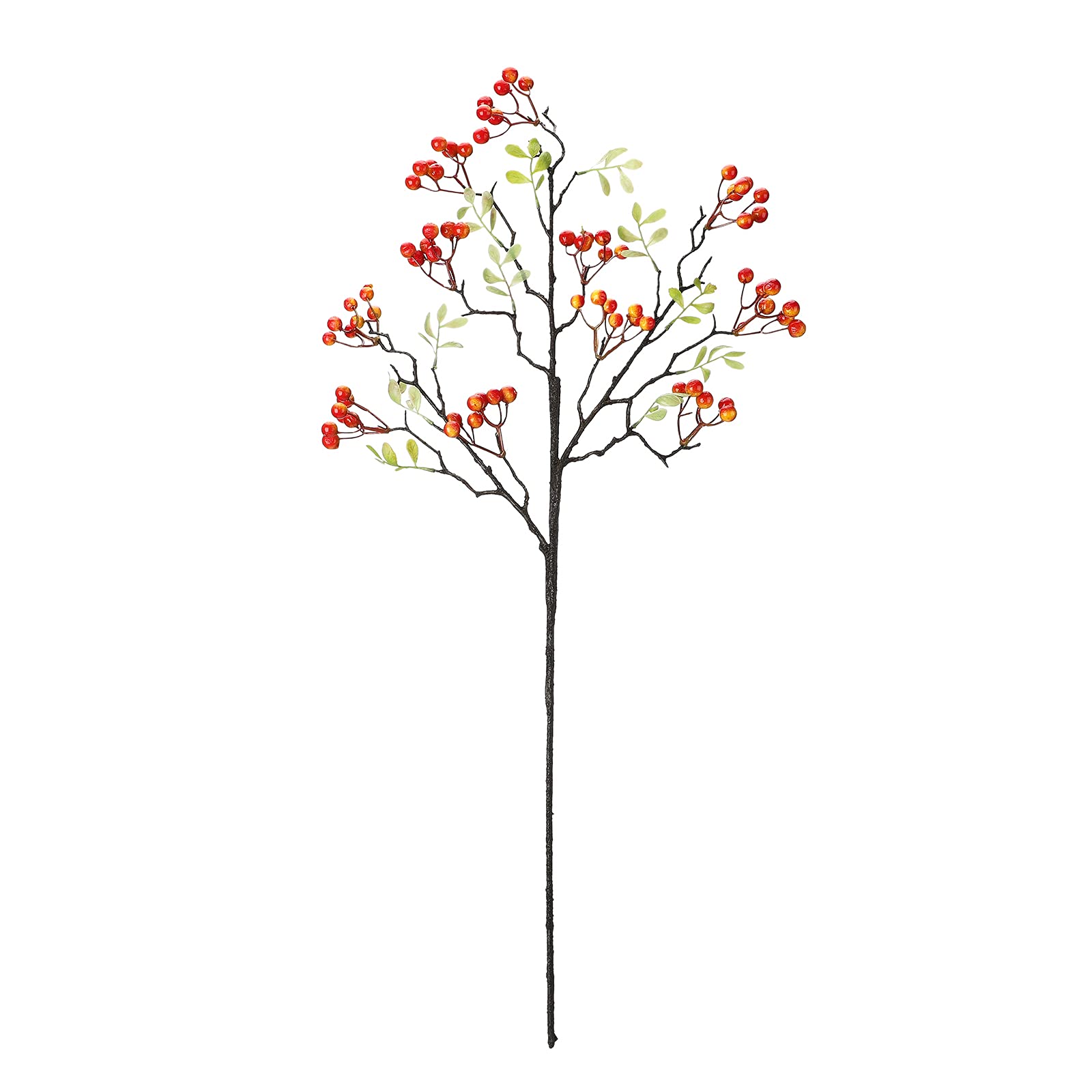 Confezione da 3/6 Steli di Bacche Artificiali 27,56 Pollici Gambo Lungo Piante di Bacche Finte con Foglie Verdi Scelte di Bacche di Agrifoglio di Natale per Albero di Natale(6 Pezzi Arancione)