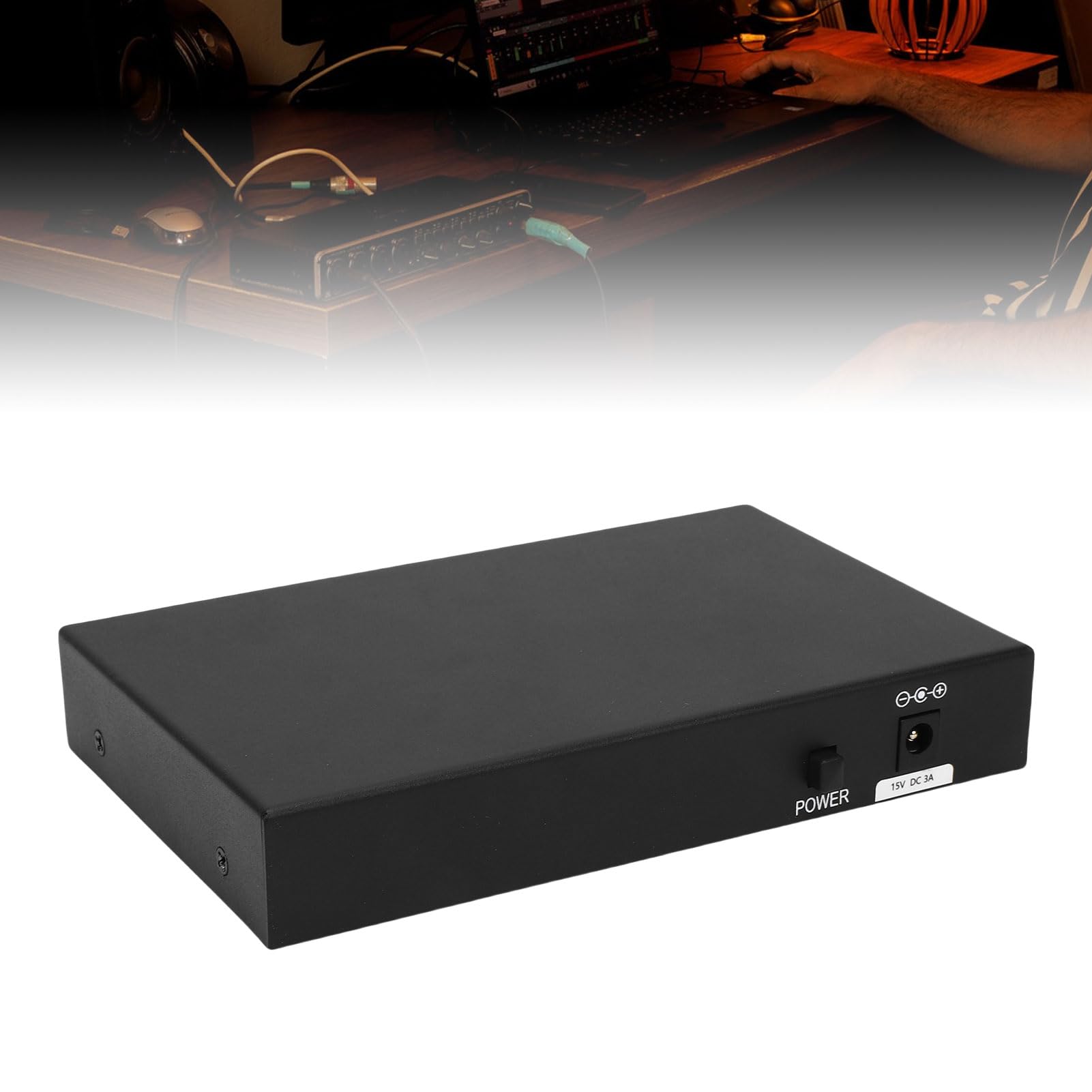 Luocute Selettore Altoparlanti 24 Bit 16, Interruttori Premium Box Hub di Distribuzione per Amplificatore Multicanale Mixer di Potenza Studio Live Performance Cavi di Rete CAT5e (Spina europea)