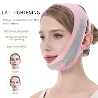 Vista 3 de Máscara de elevación de línea V de grafeno, cinturón de elevación facial para dormir, correas de elevación ajustables, reductor de barbilla doble