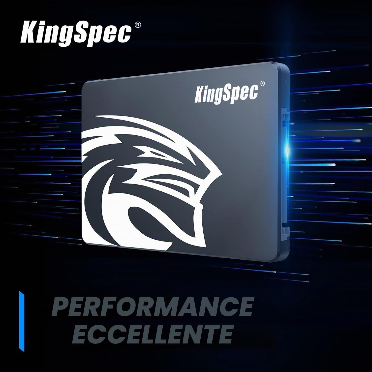 KingSpec 1TB SSD SATA III 6Gb/s 2.5" Unità a stato solido 3D NAND Interno 550MB/sec