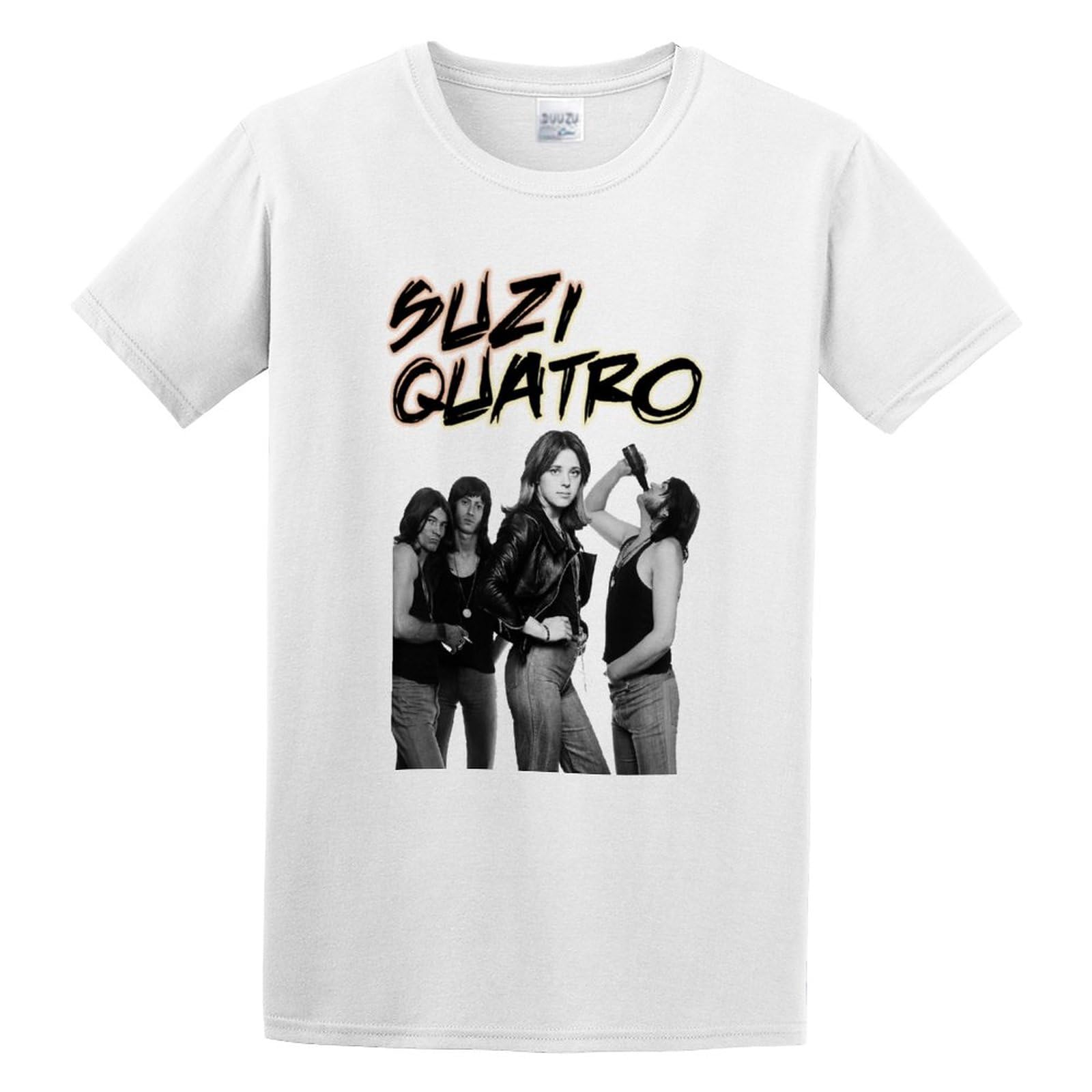 Basic Diary Men's White Suzi Quatro Suzi Quatro'73 Hard Rock Casual Round Neck T Shirt M