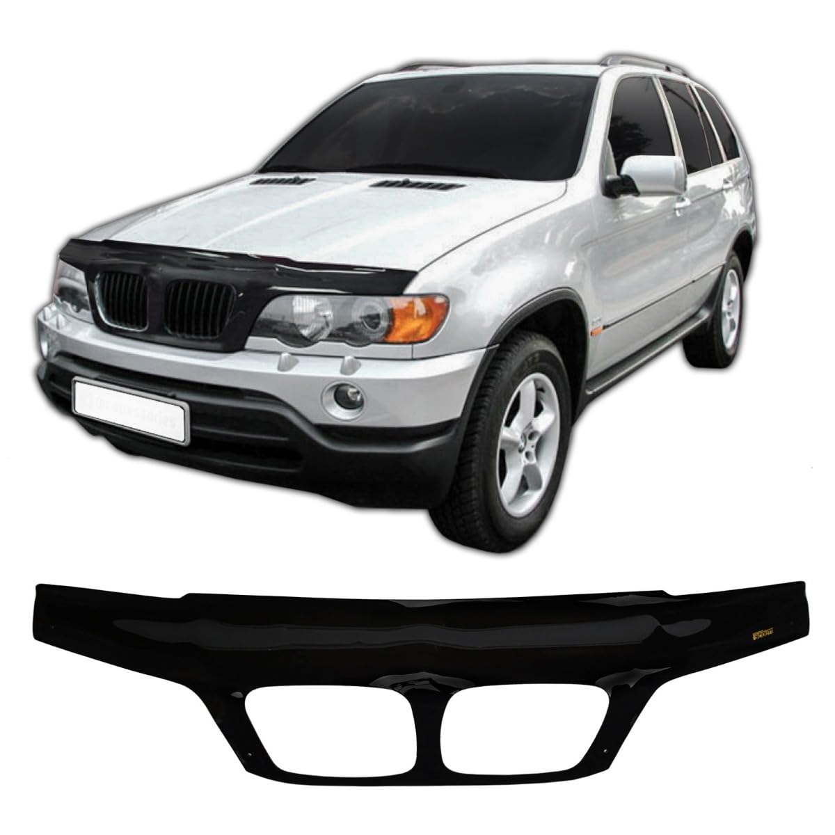 SCOUTT Bra de Capot Déflecteur de Protection pour BMW X5 E53 1999-2004, Aérodynamique, Assemblage Facile, Aucun Perçage Requis