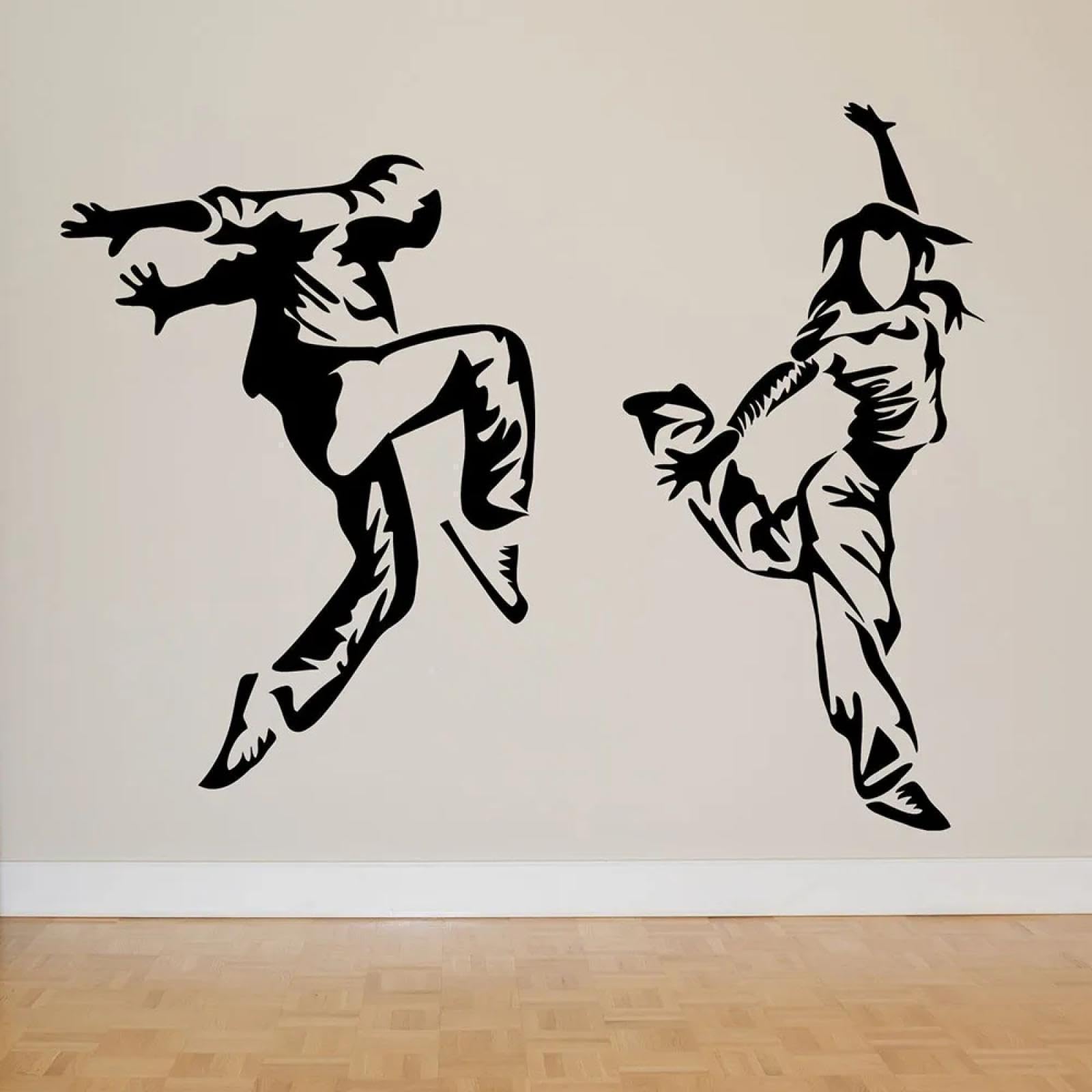 Hip-hop Dancer wall Sticker Dance Studio Teen Bedroom Interior Decoration Door and Window Sticker Mural/Black