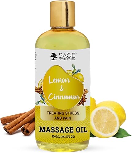 Sage Apothecary Aceite de masaje para aliviar las articulaciones Terapia de tejido profundo de cuerpo completo Relajante dolor muscular y ansiedad