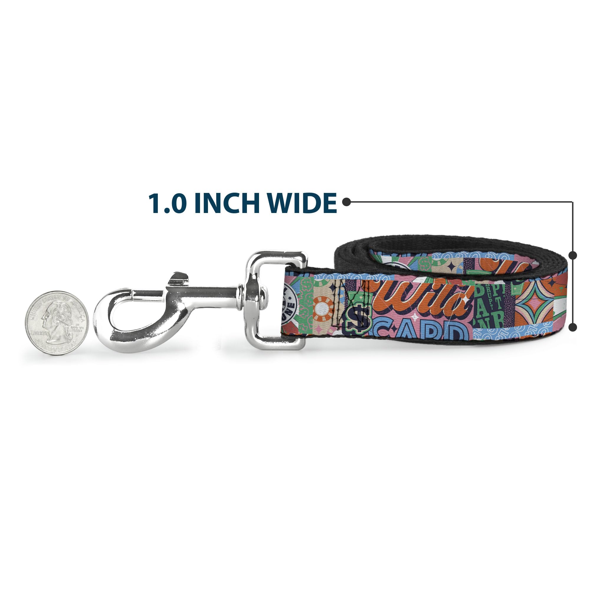 Sony Pictures Laisse pour Chien avec Logo Wheel of Fortune et Collage Wild Card Multicolore 1,8 m de Long 2,5 cm de Large