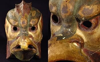 Amazon.co.jp: 【漸】伎楽面(迦楼羅)能面郷土面神楽面狂言面河童天狗