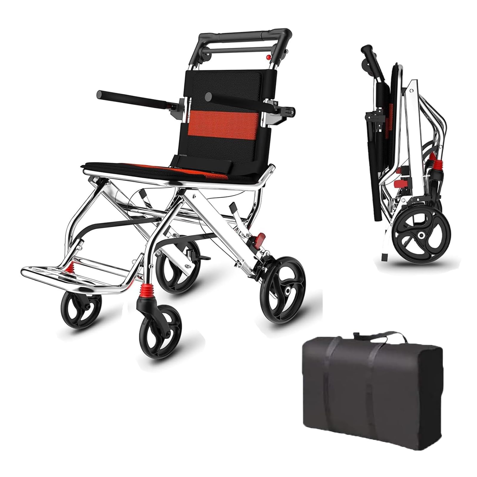 Silla De Ruedas Plegable Ligera De Aluminio Silla De Ruedas Activa Silla De Ruedas Ultraligera Autopropulsada para Viajes En Casa