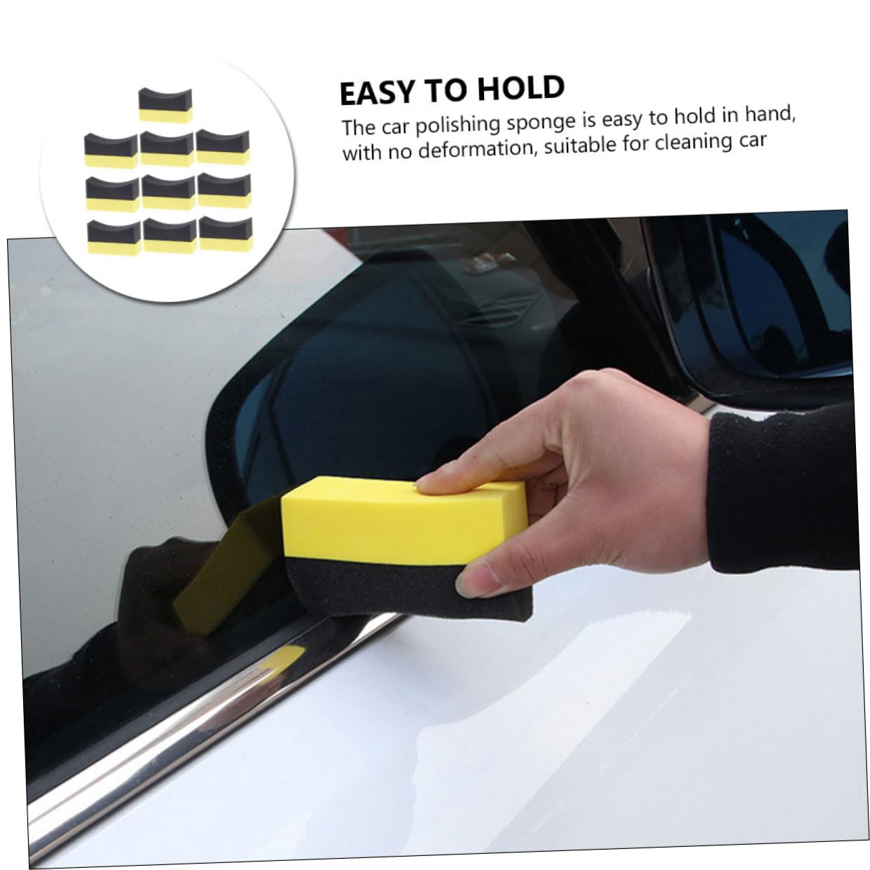Ciieeo 5 Series Esponja De Lavado De Autos Lavar Suave Esponja De Coche Aplicador De Cera para Automóvil De Limpieza De Coche Largo De Arcilla Compuesto PE 10 Piezas X 5