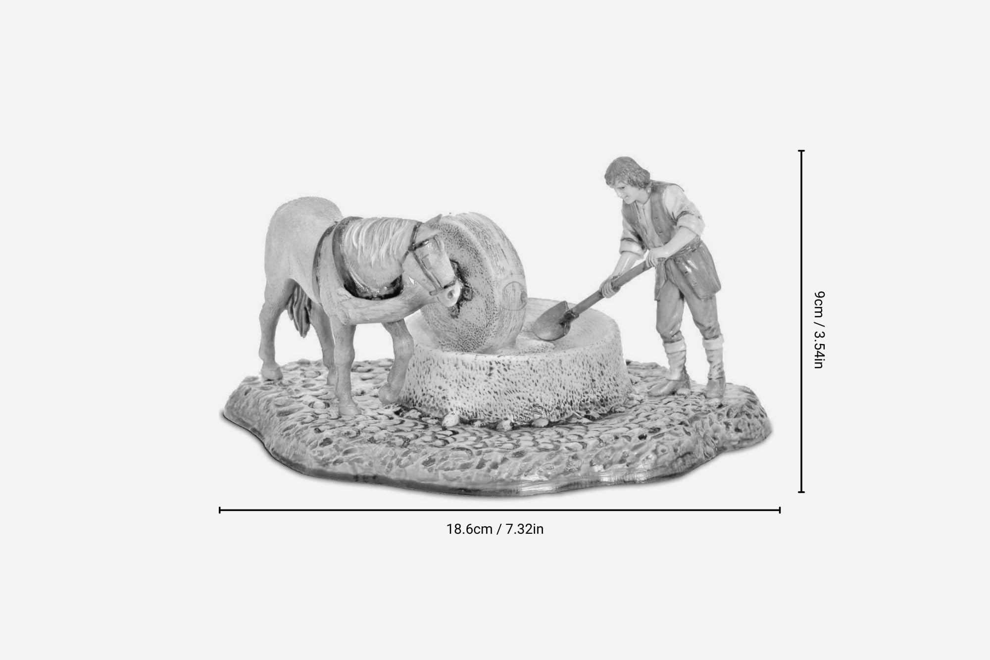 Moranduzzo Krippenfigur Bauern Mit Pferd - Handbemalt In Italien, 10 Cm, Unzerstörbar