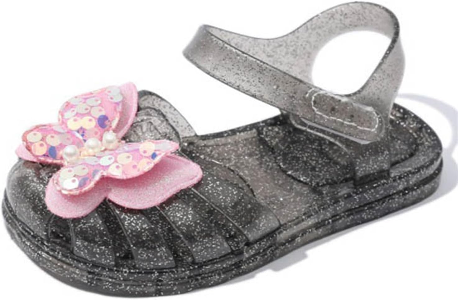 Girls Flats Sandals Fashion Jelly Sandals Summer Closed Toe Princess Shoes Lightweight Breathable Dress Shoes for Kids