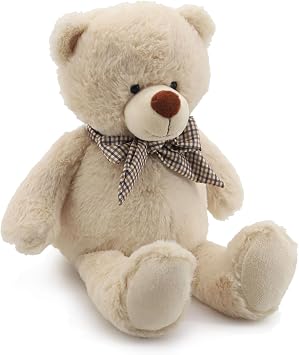 Cute Plush Toy Bow Tie Bear,15 inch Adorable Stuffed Animal Cozy Friend Soft and Cuddly Decorative Plush Bow Tie Bear,Huggable Companion