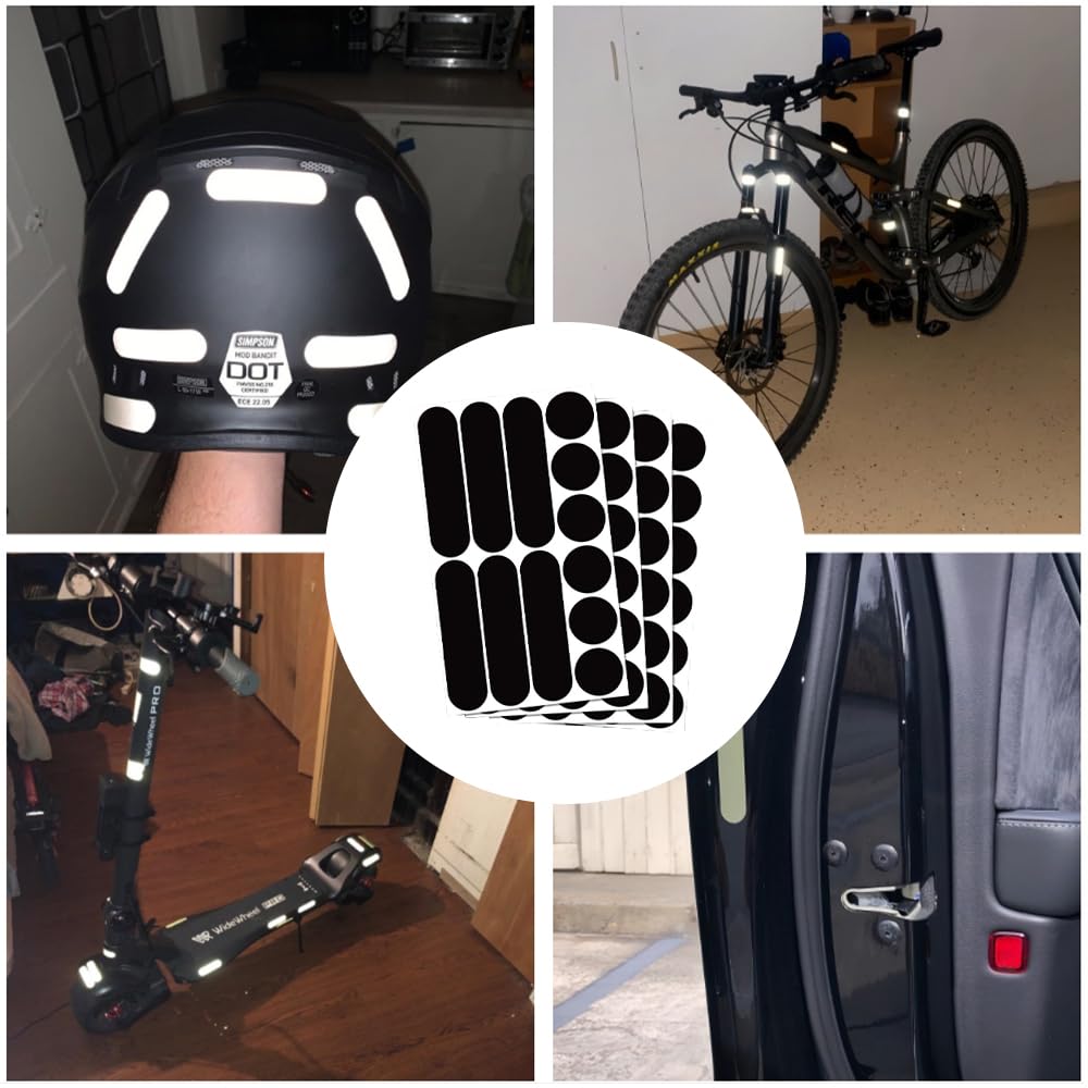 4 Pezzi Catarifrangente Adesivo Altamente Riflettenti Adesivi Moto Impermeabili Catarifrangenti Resistenti all'abrasione per Biciclette Motociclette Passeggini