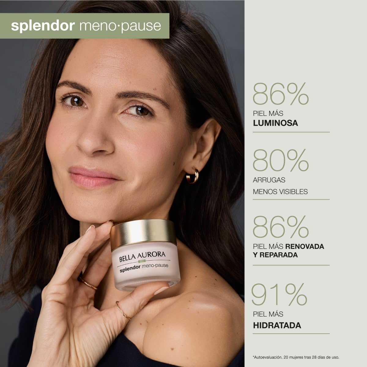 Bella Aurora Splendor Menopause Noche | Crema antiedad correctora para piel madura | Regenera durante la noche, reduce arrugas, aporta firmeza y densidad | Con ceramidas y melatonina | 50ml