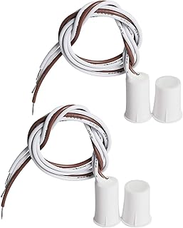 Aoje-Link RC-33B NC & NO Recessed Wired Security Window Door Contact Sensor Alarm Magnetic Reed Switch for Home Security Access Control and Burglar Alarm Systems White 2pcs