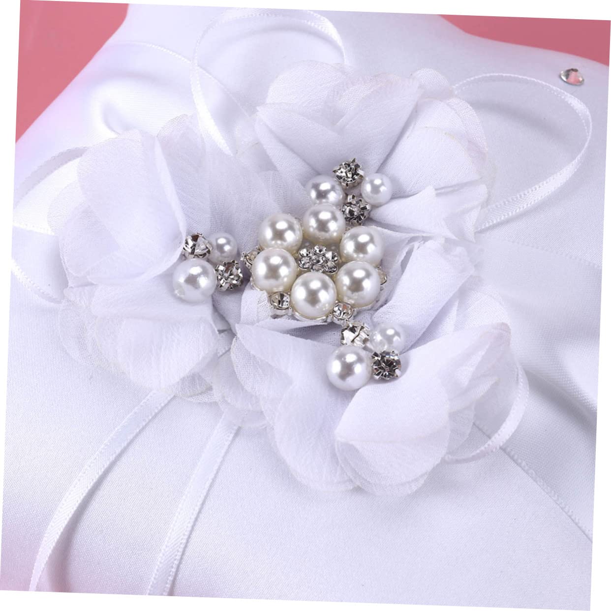 OFFSCH 4pcs Wedding Ring Pillow White Girl Basket Girl Baskets Lace Party Signature Book Guest Book Alternatives Macrame Kits Decor Pillow Bride Autograph Book Bud