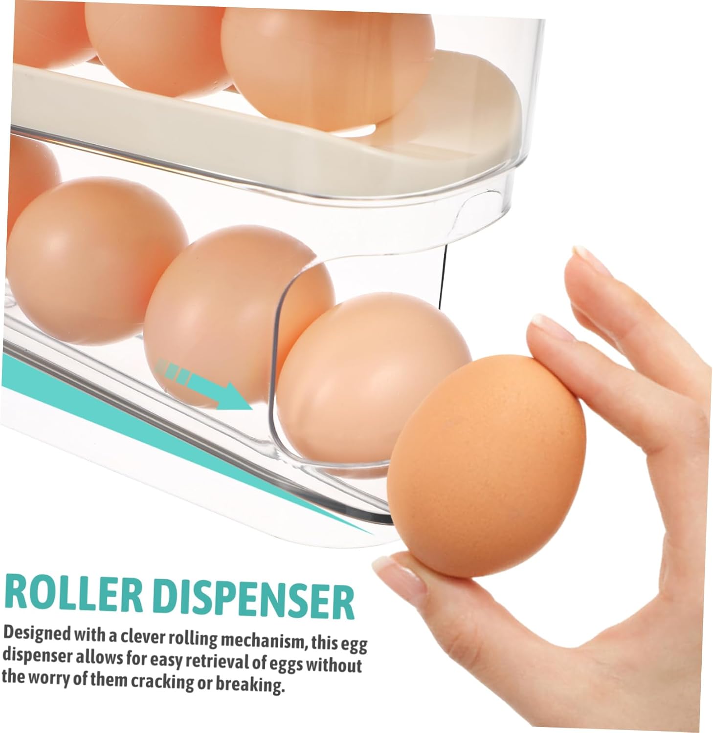 VALICLUD Dispenser Organizer Rolling Mechanism Holder for Refrigerator Storage Easy to Clean Container for Efficient Kitchen Organization