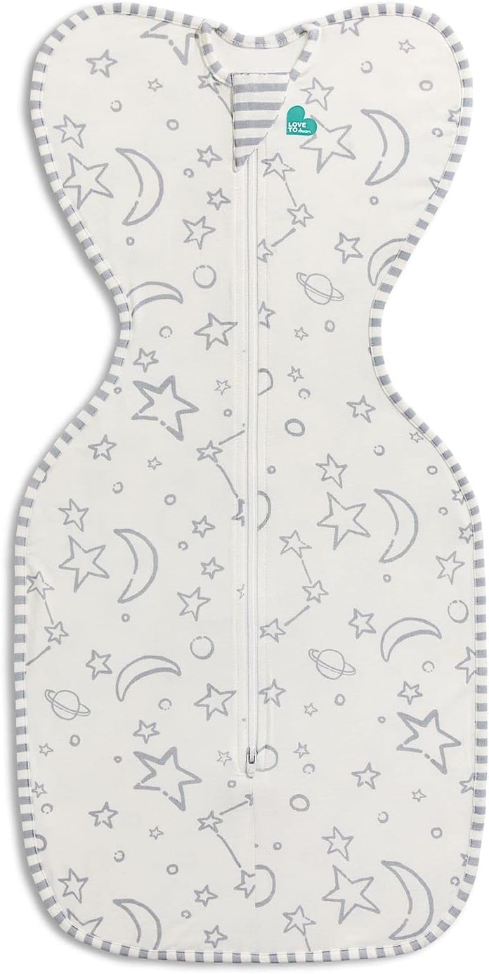 Love to Dream Swaddle UP, Silky-Lux 1.0 TOG, Super Soft and Luxurious 100% Viscose from Bamboo, Allow Baby to Sleep in Their Preferred Arms Up Position, Snug Fit Calms Startle Reflex, Cream, 8-13lbs