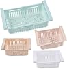 Fridge Organizers Drawers Retractable 4PCS Drawer Organizer for Fridge Organizer Pull Out Drawers, Fridge Organizer Rack Fridge Shelf Inserts Refrigerator Storage Organizer Fridge Storage Containers