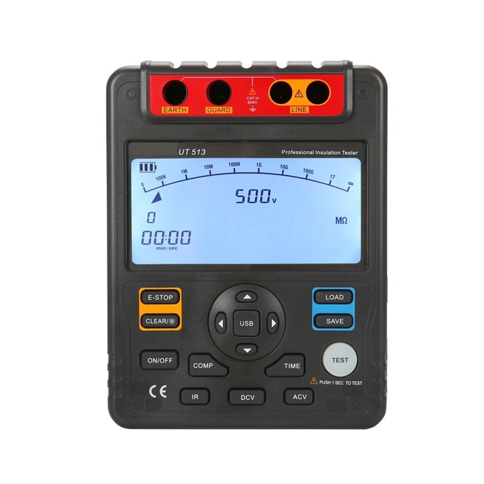Testeur De Résistance D'isolement UT513 Compteur Électrique Voltmètre CA CC Plage Automatique Maintien Des Données Numériques